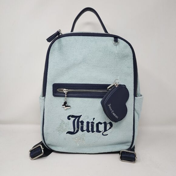 Juicy Couture Backpack Womens Turquoise Winging It Medium Adjustable Outdoor - Picture 1 of 13